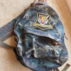 Polo by Ralph Lauren Camouflage Backpack in Green and Black with Tiger Crest
